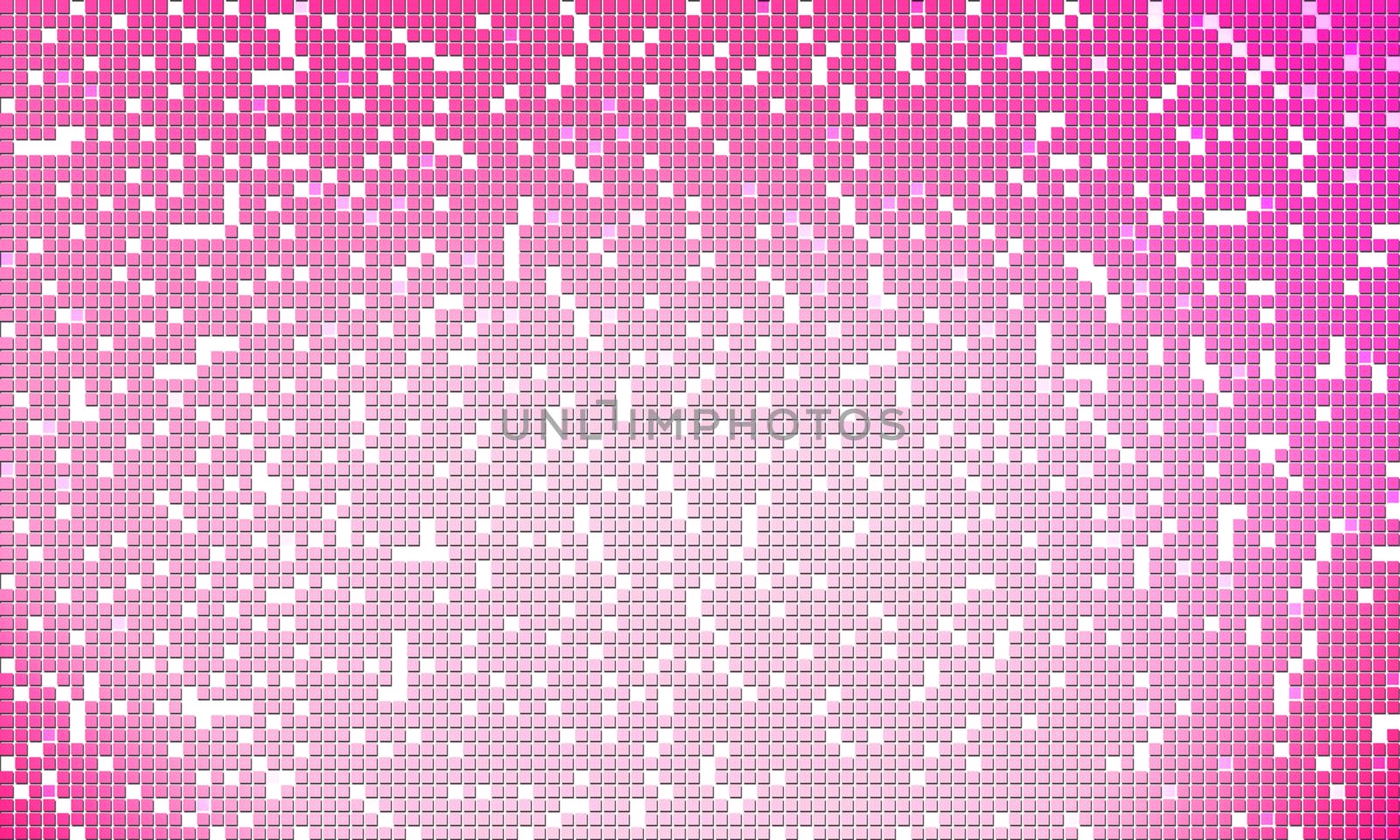 Pink color square pixel pattern, 3d rendering