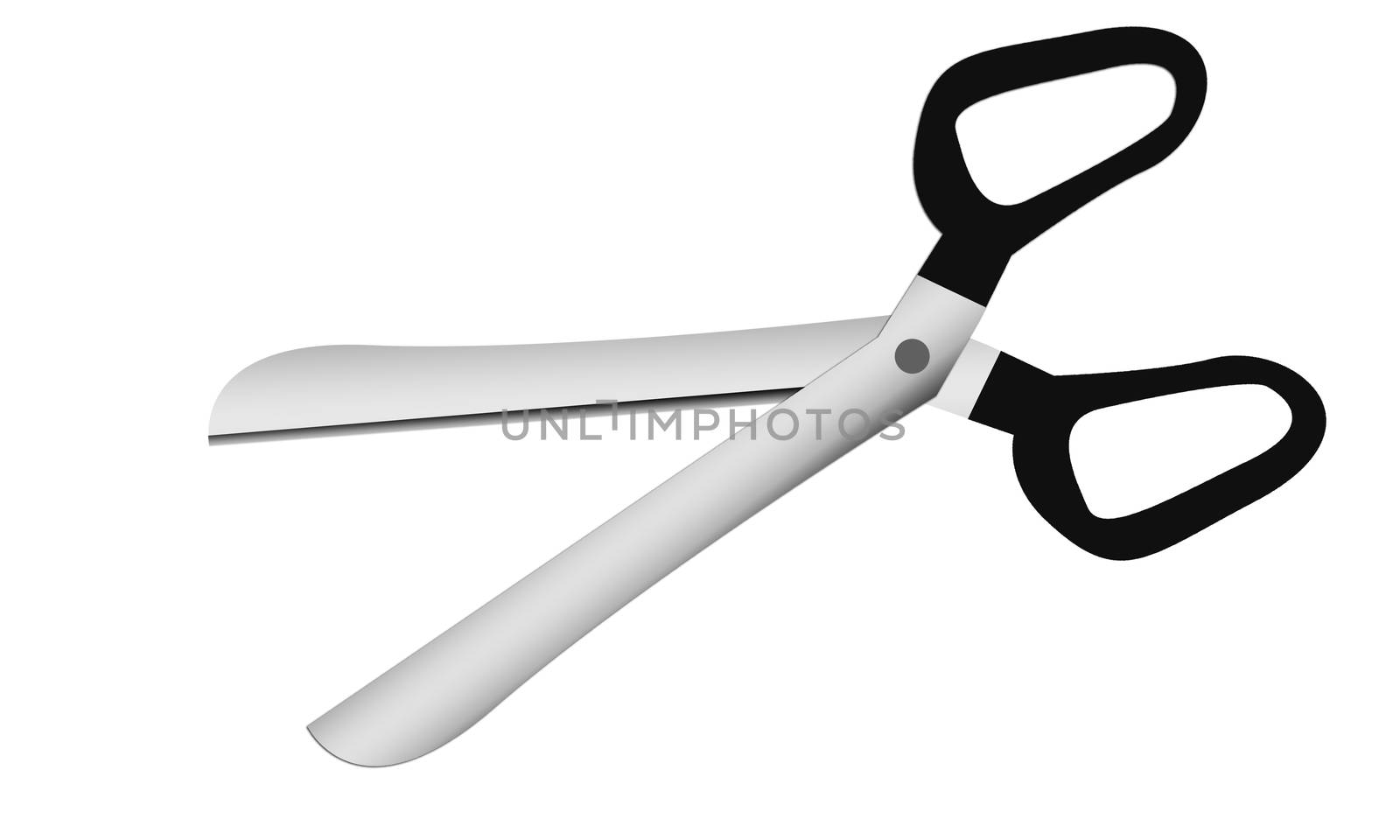 Stationery scissor isolated on white background. 3d rendering