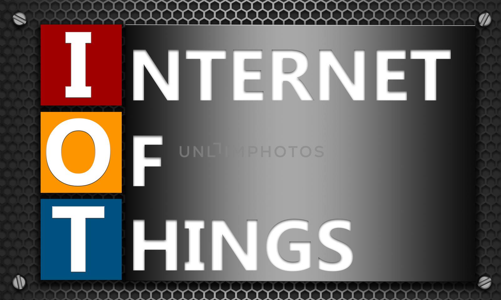 Internet Of Things concept on mesh hexagon background by tang90246