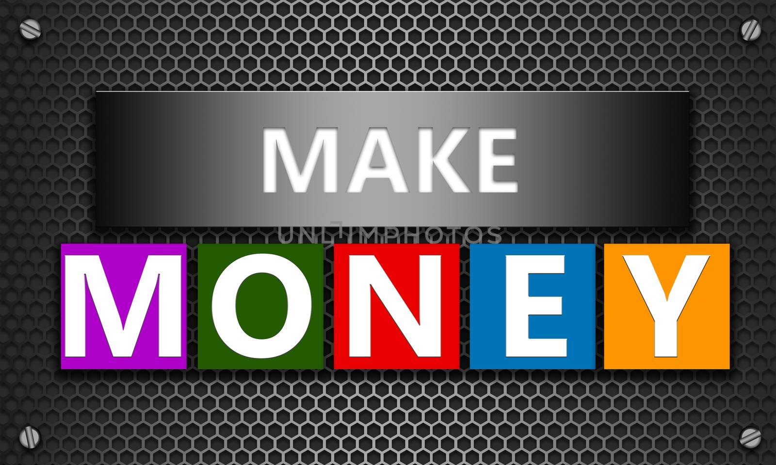 Make money concept on mesh hexagon background by tang90246