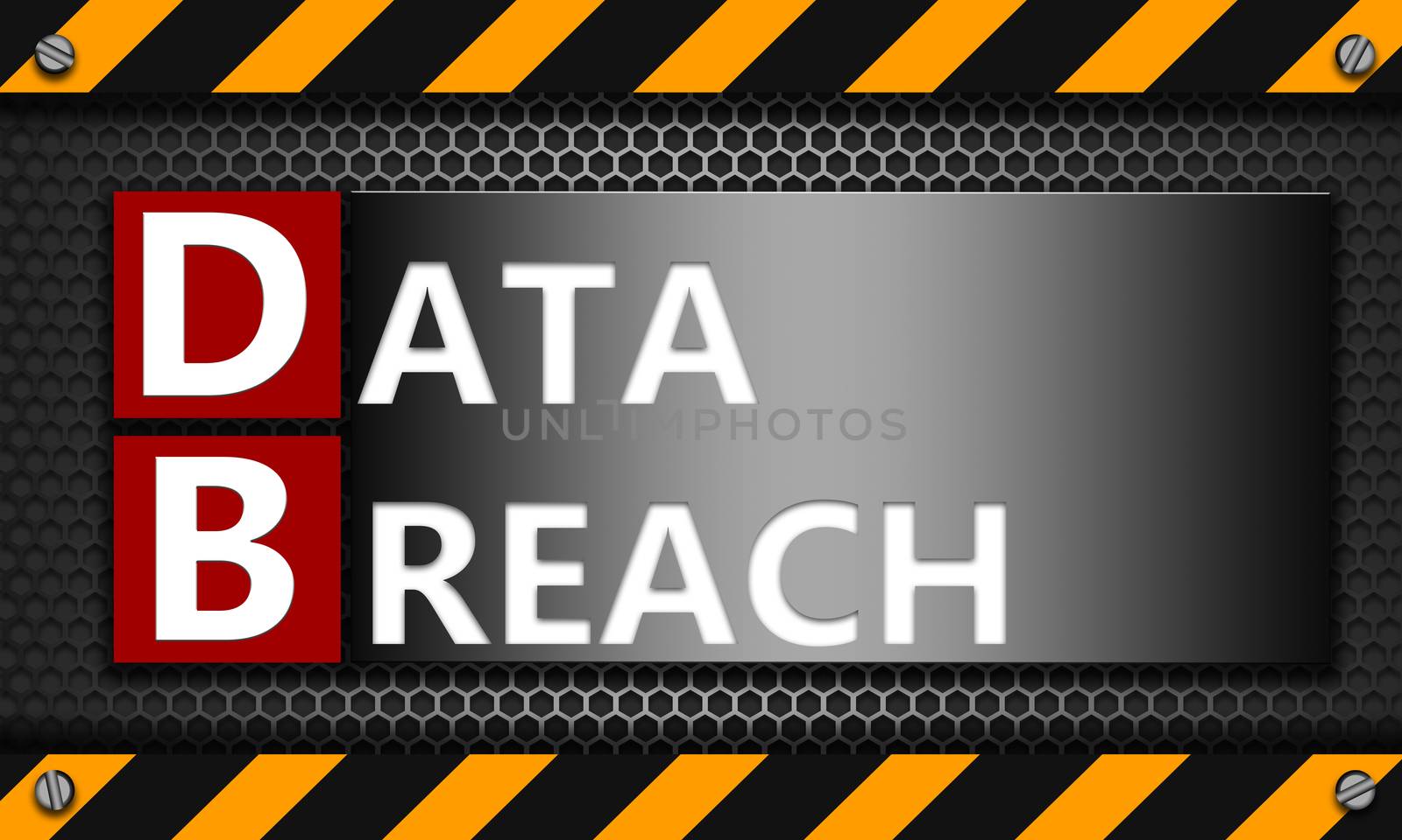 Data Breach concept on mesh hexagon background by tang90246