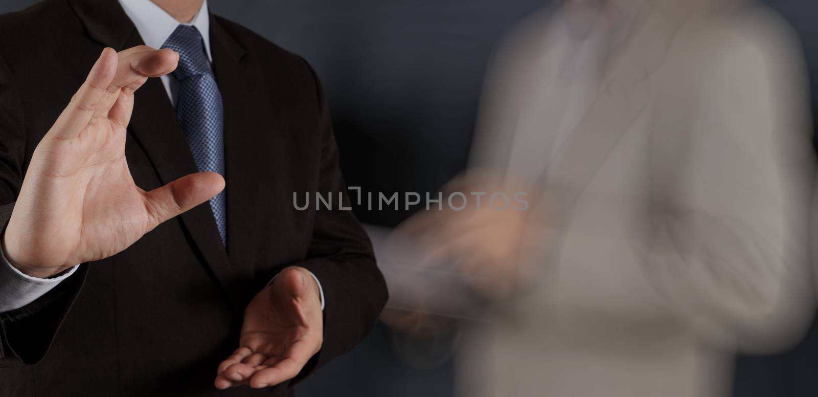 businessman success working with his board room background as concept