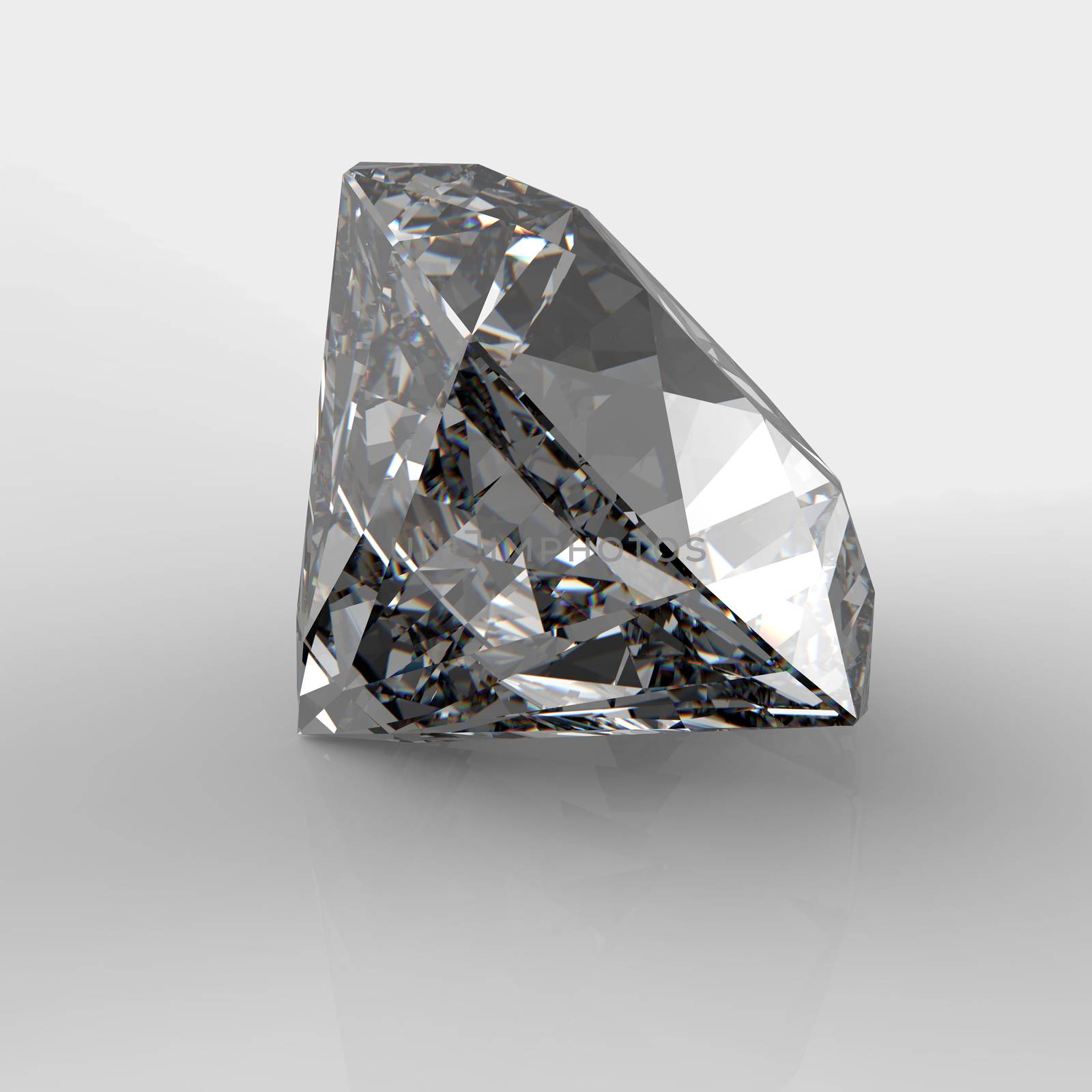 Diamonds 3d in composition as concept 