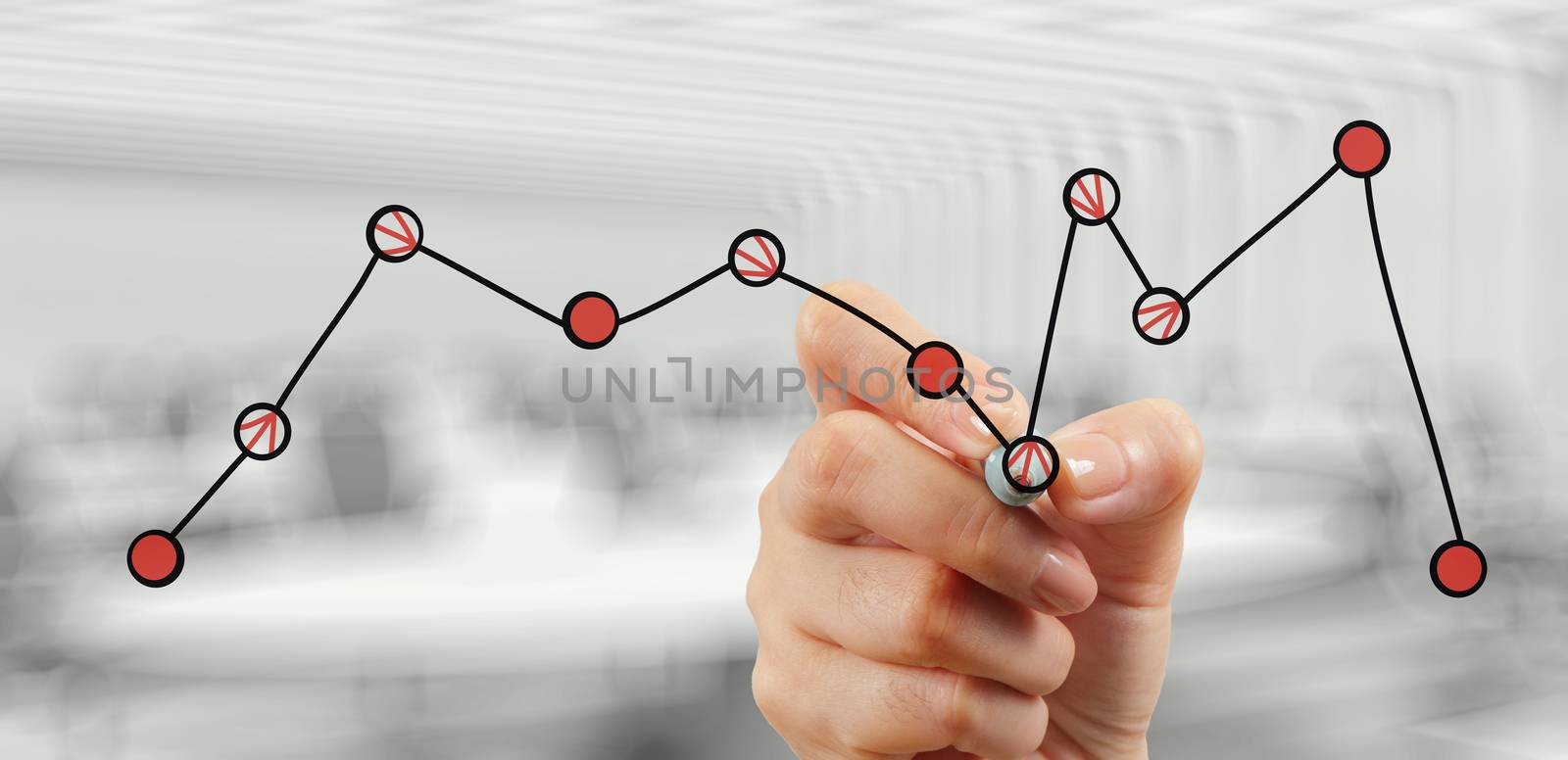 hand drawing graph chart and business strategy as concept  by everythingpossible