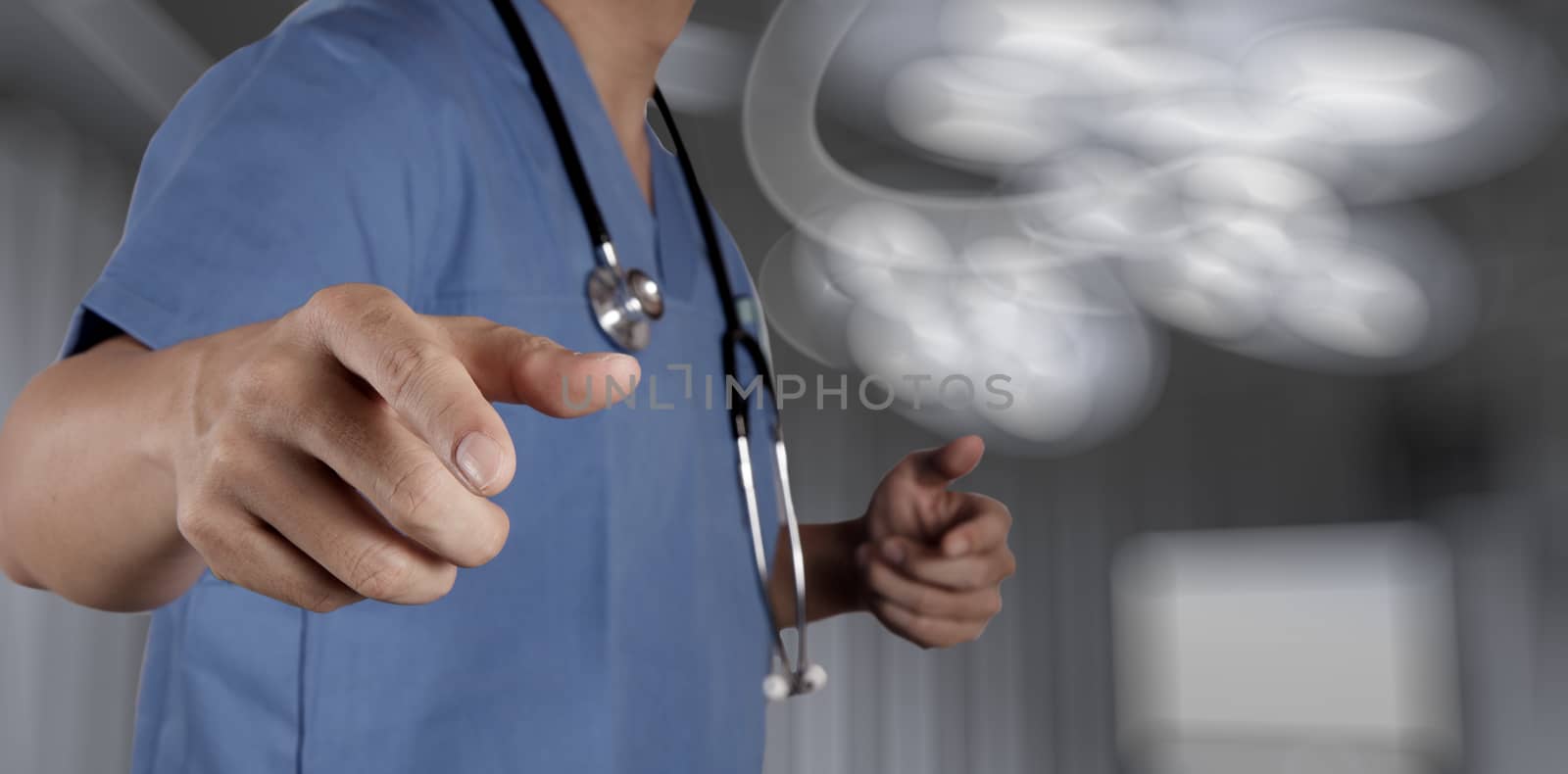 Medicine doctor hand working with modern computer interface as m by everythingpossible