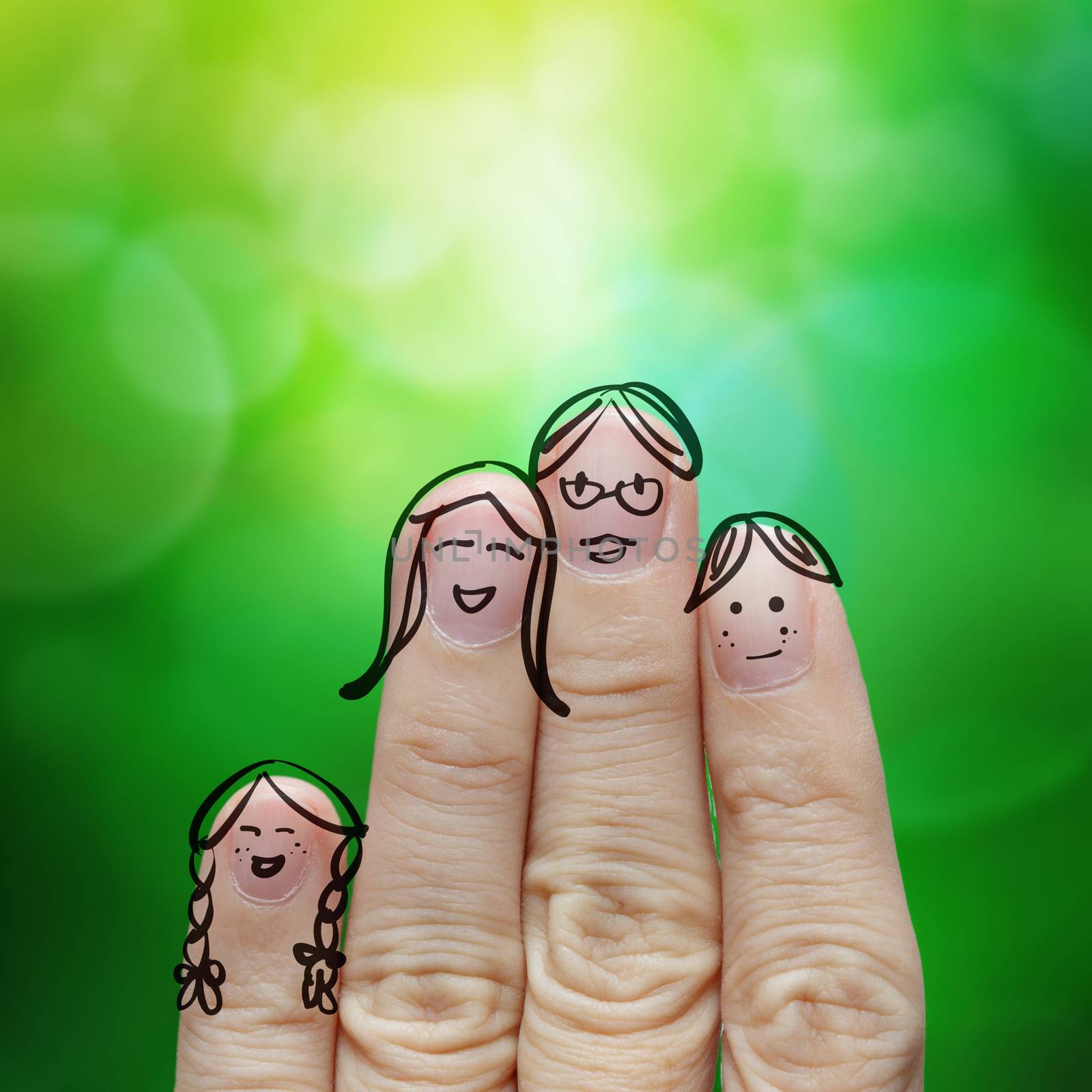 happy finger family on green nature background  by everythingpossible