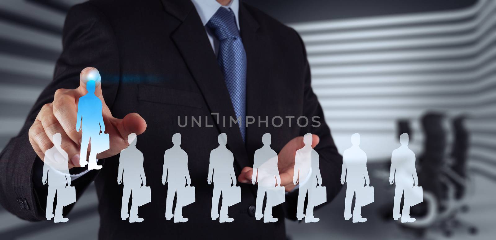 businessman hand choosing people icon  as human resources concep by everythingpossible