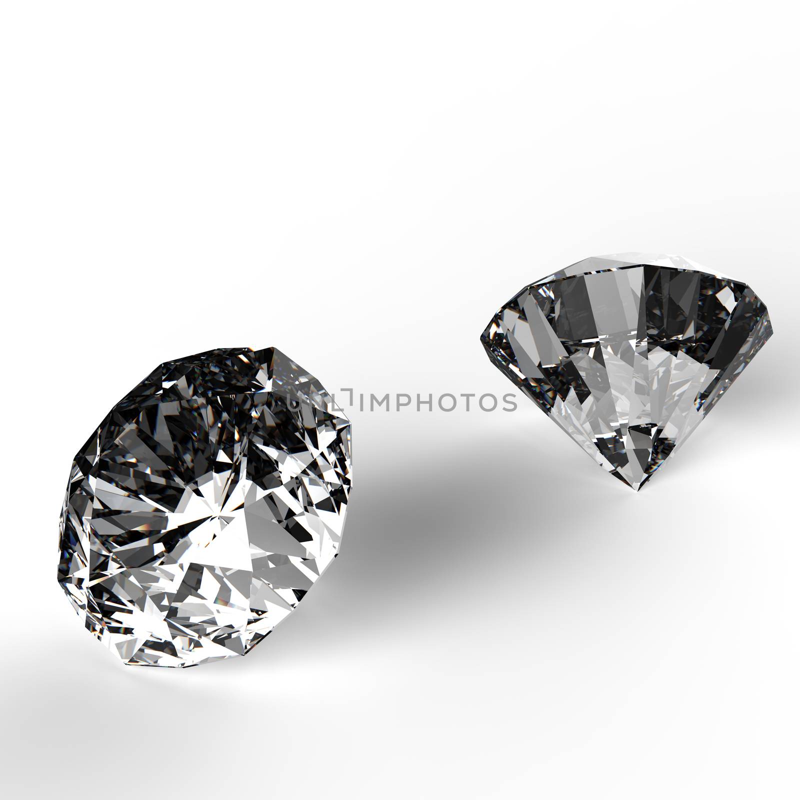 Diamonds 3d in composition as concept 