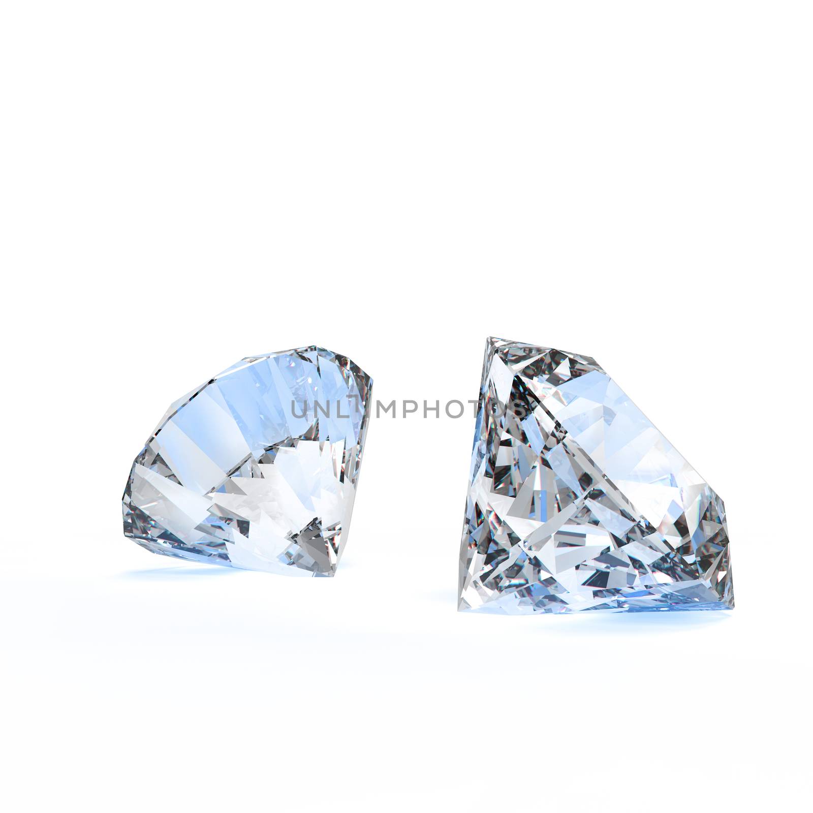 Diamonds 3d in composition as concept