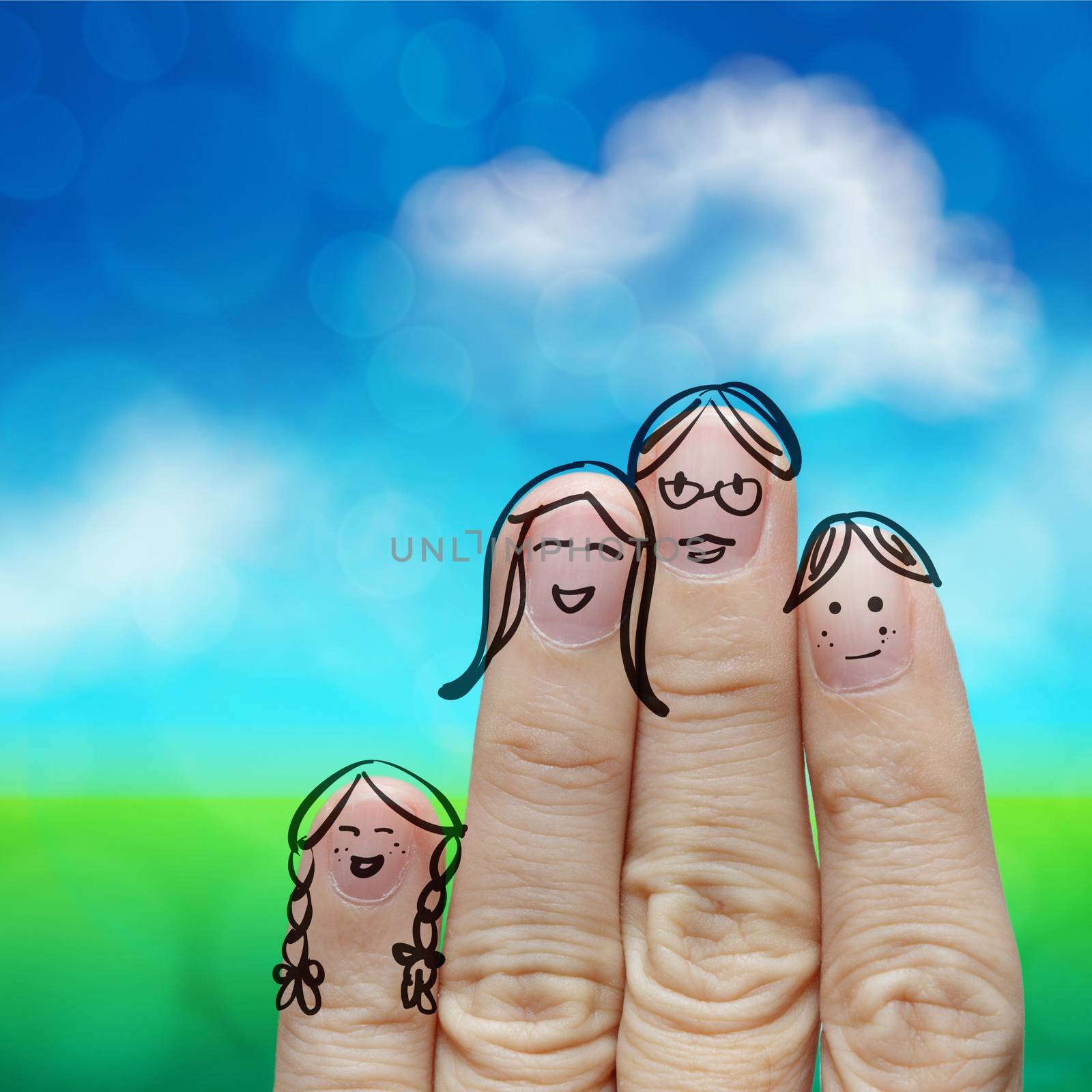 happy finger family on green nature background by everythingpossible
