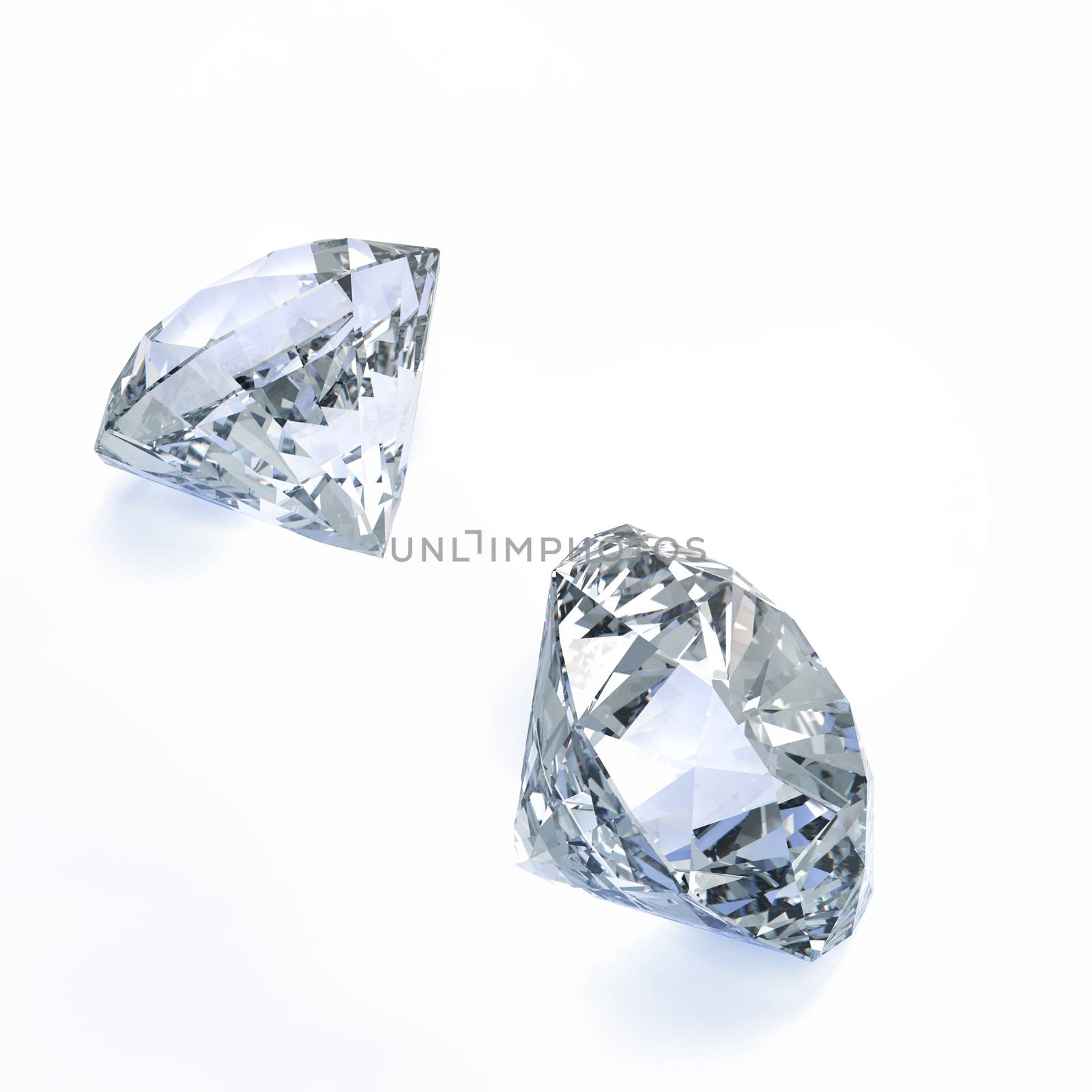 Diamonds 3d in composition as concept