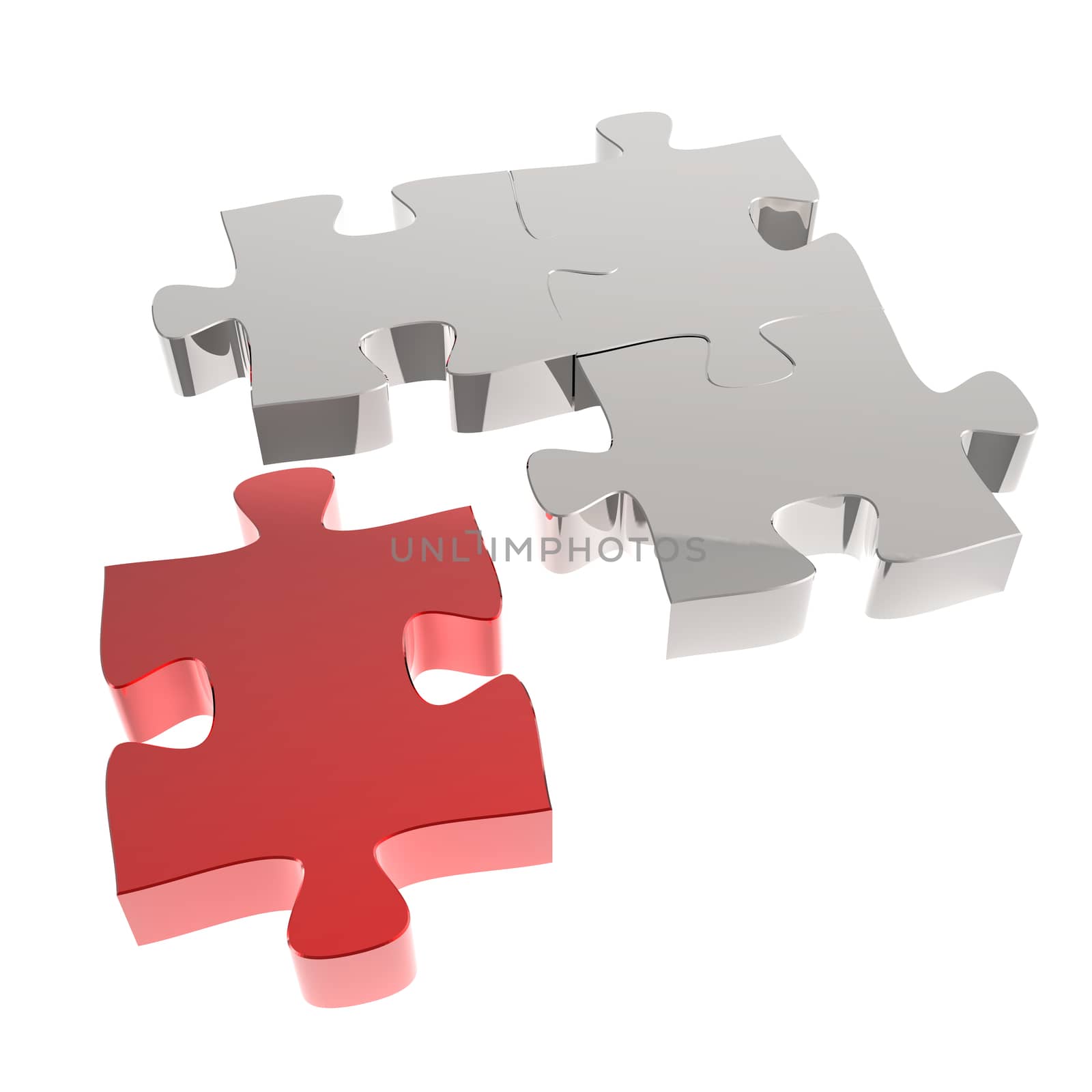 3d puzzles partnership as concept 