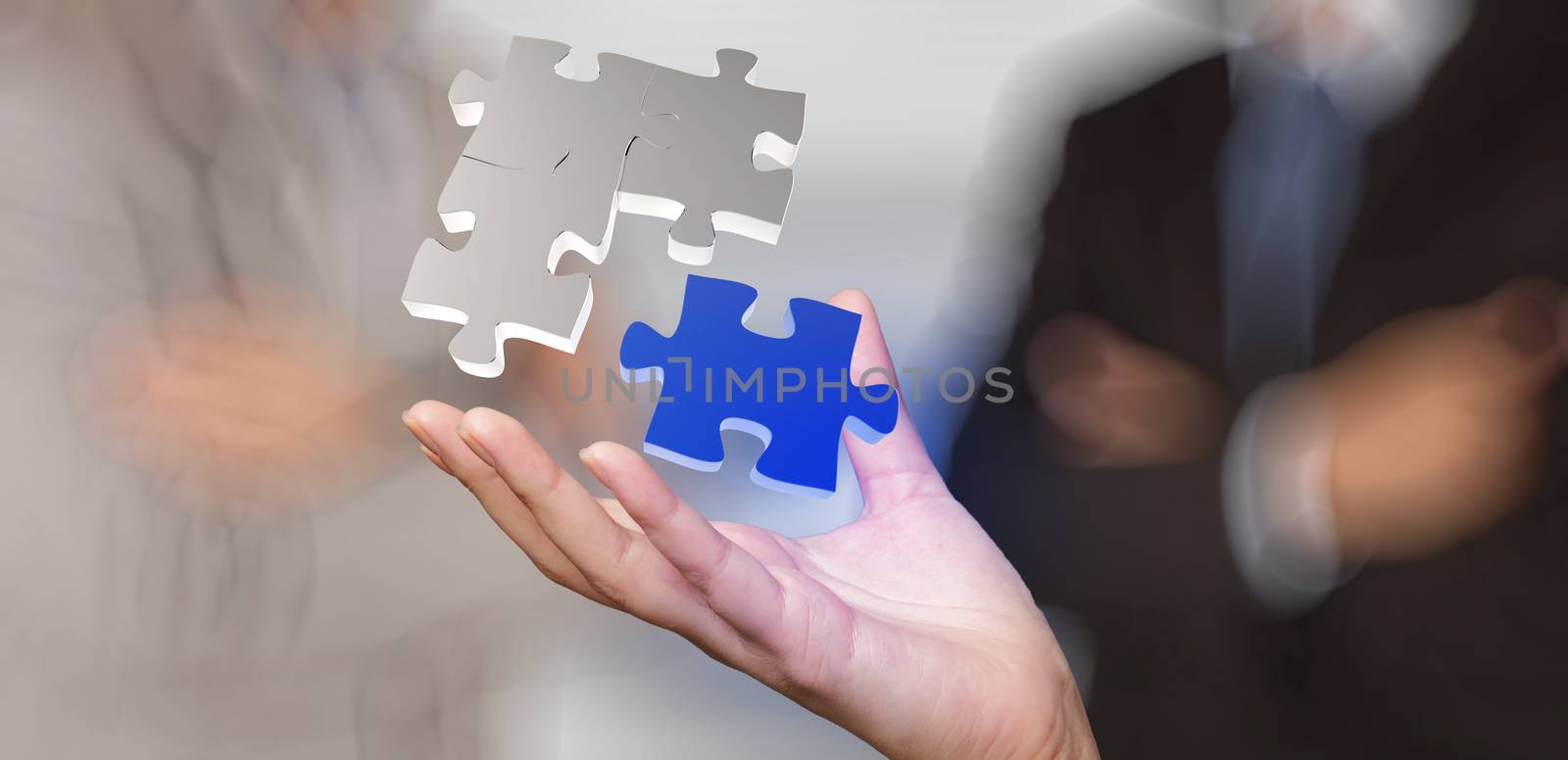 businessman hand showing partnership sign as concep