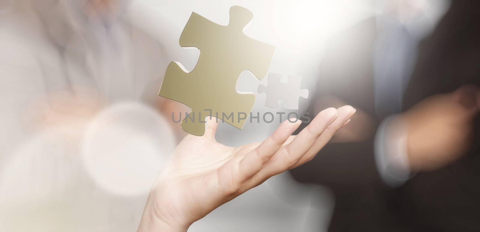 businessman hand showing partnership sign as concept by everythingpossible