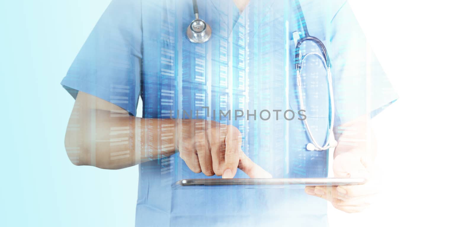 Doctor working with tablet computer background  by everythingpossible