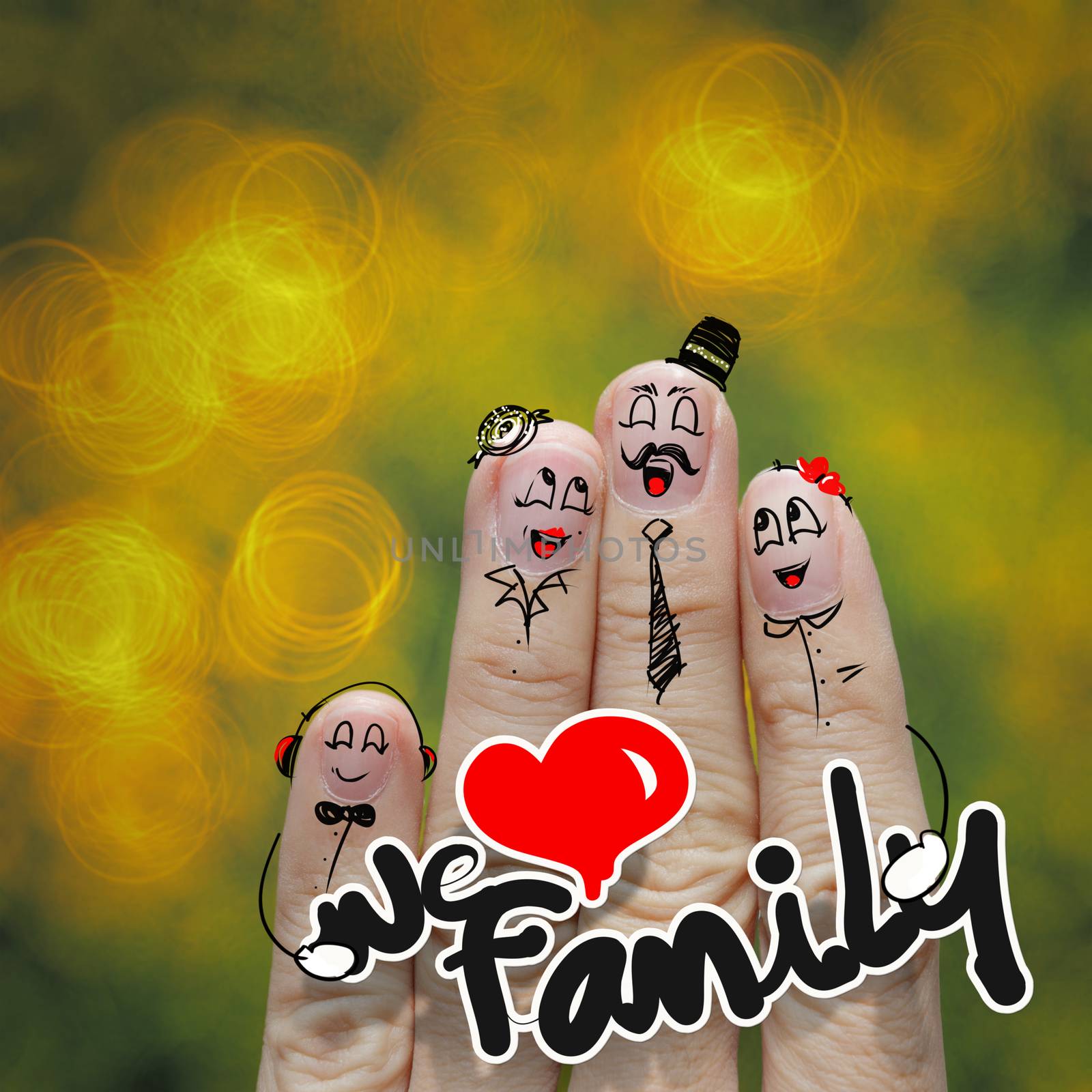 the happy finger family holding we love family word 