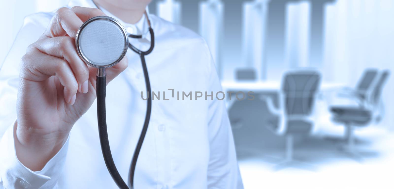 Doctor with a stethoscope in the hands by everythingpossible