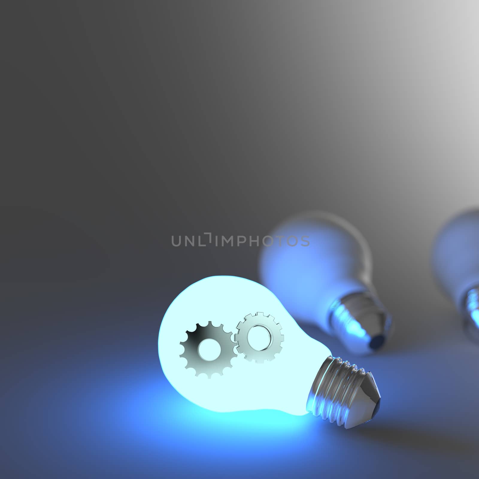 light bulb with gears as concept 