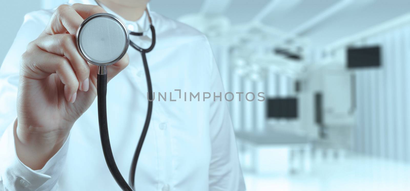 success smart medical doctor with operating room background