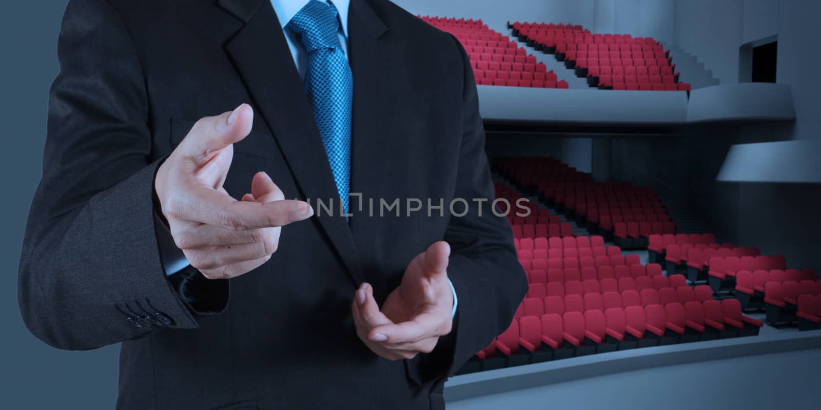 success businessman as theater manager as concept