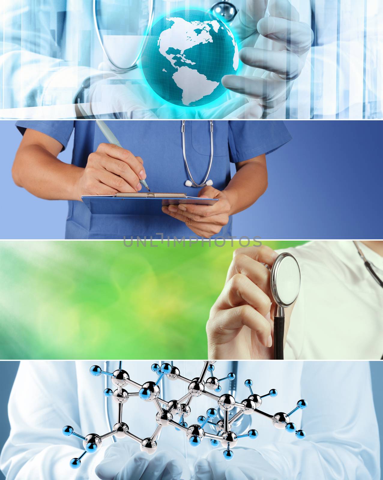 Collage of Various modern medical concept