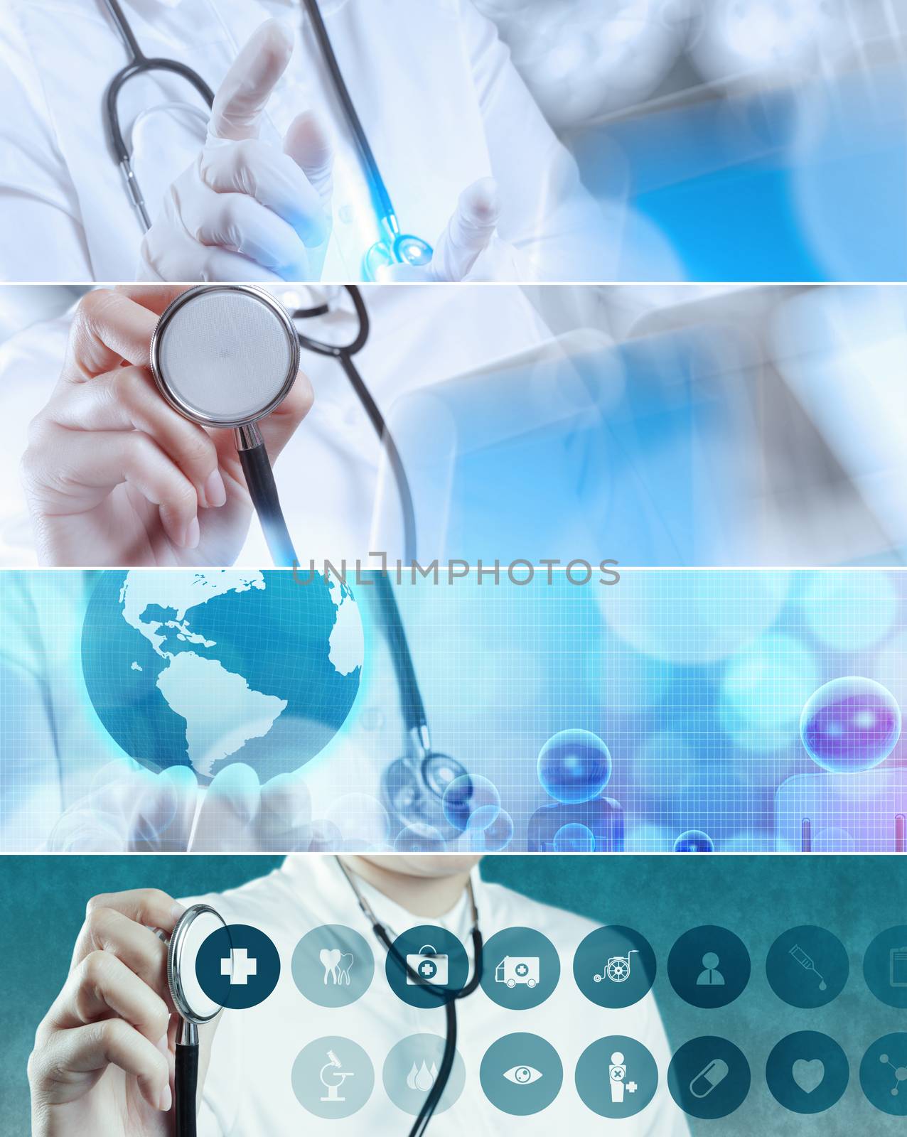 Collage of Various modern medical concept