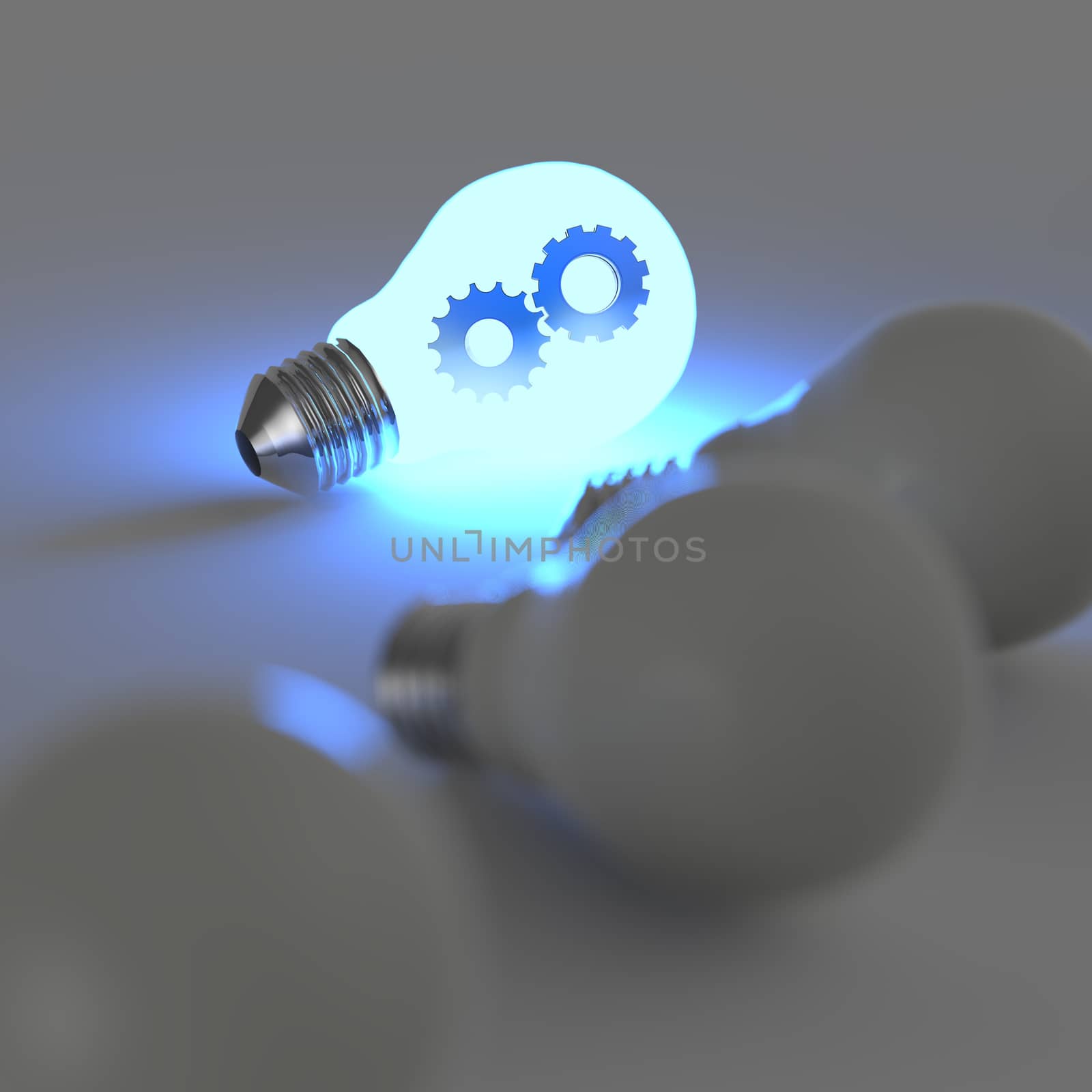 light bulb with gears as concept 