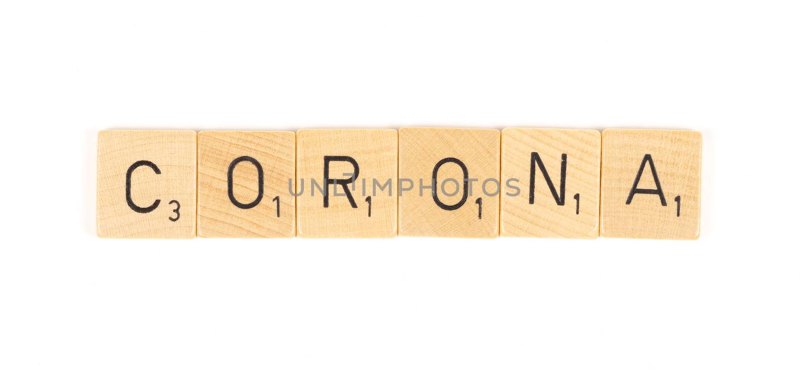 Corona scrable letters, isolated by michaklootwijk