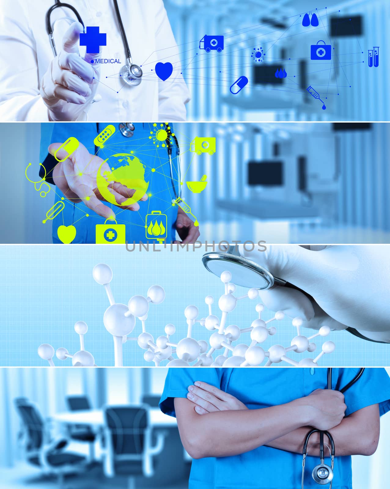 Collage of Various modern medical concept by everythingpossible
