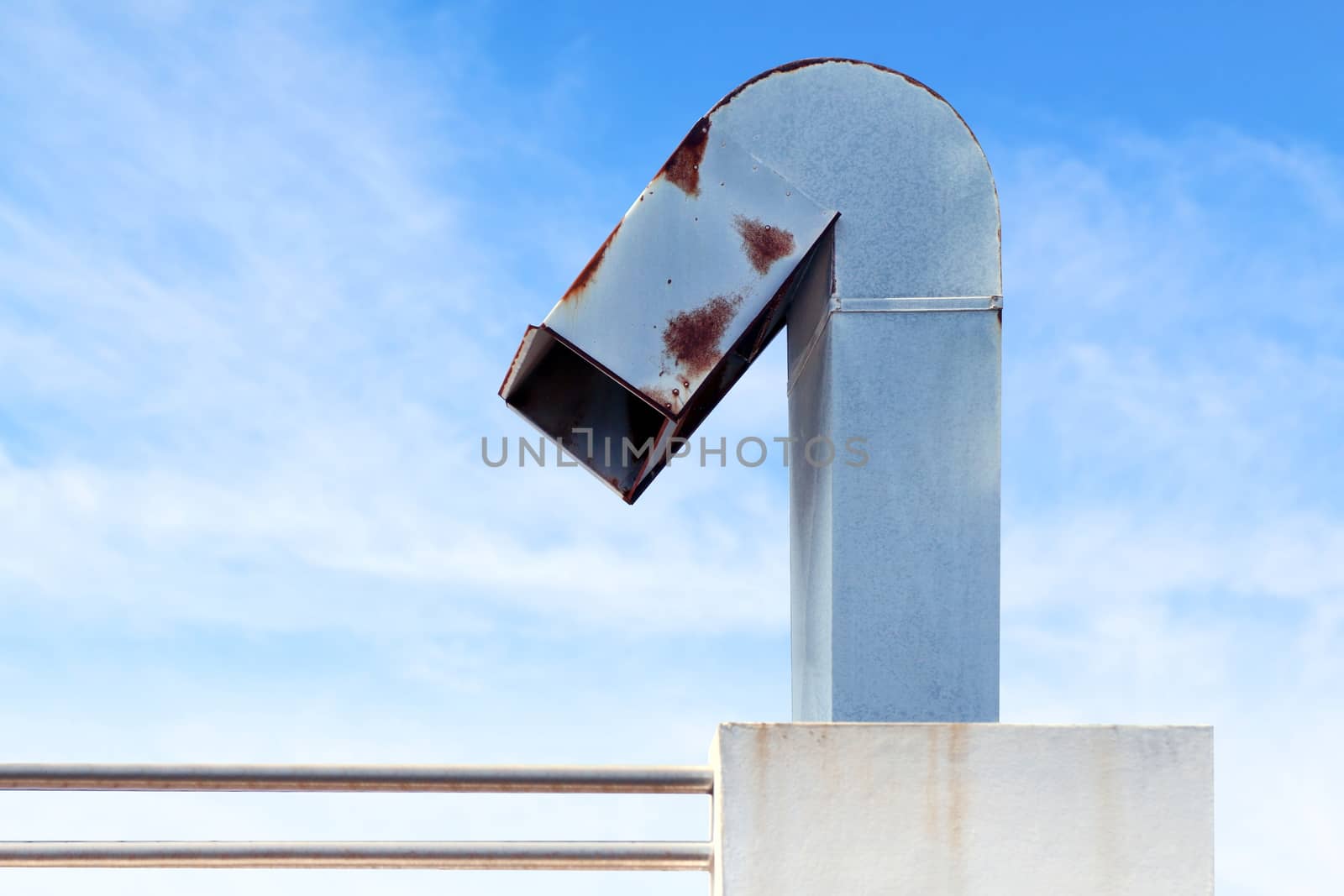 smokestack, flue, chimney of industrial factory on sky blue by cgdeaw
