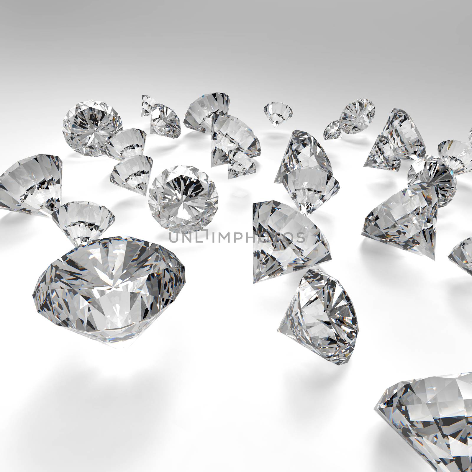 Diamonds 3d in composition as concept  by everythingpossible