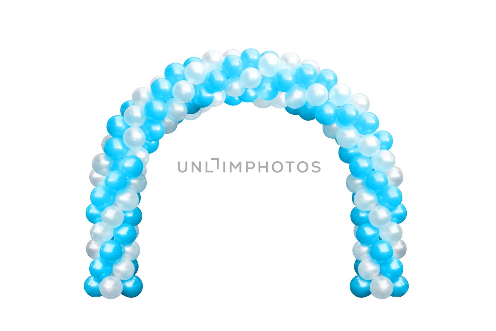 Balloon Archway door Blue and white, Arches wedding, Balloon Festival design decoration elements with arch floral design isolated on white Background by cgdeaw