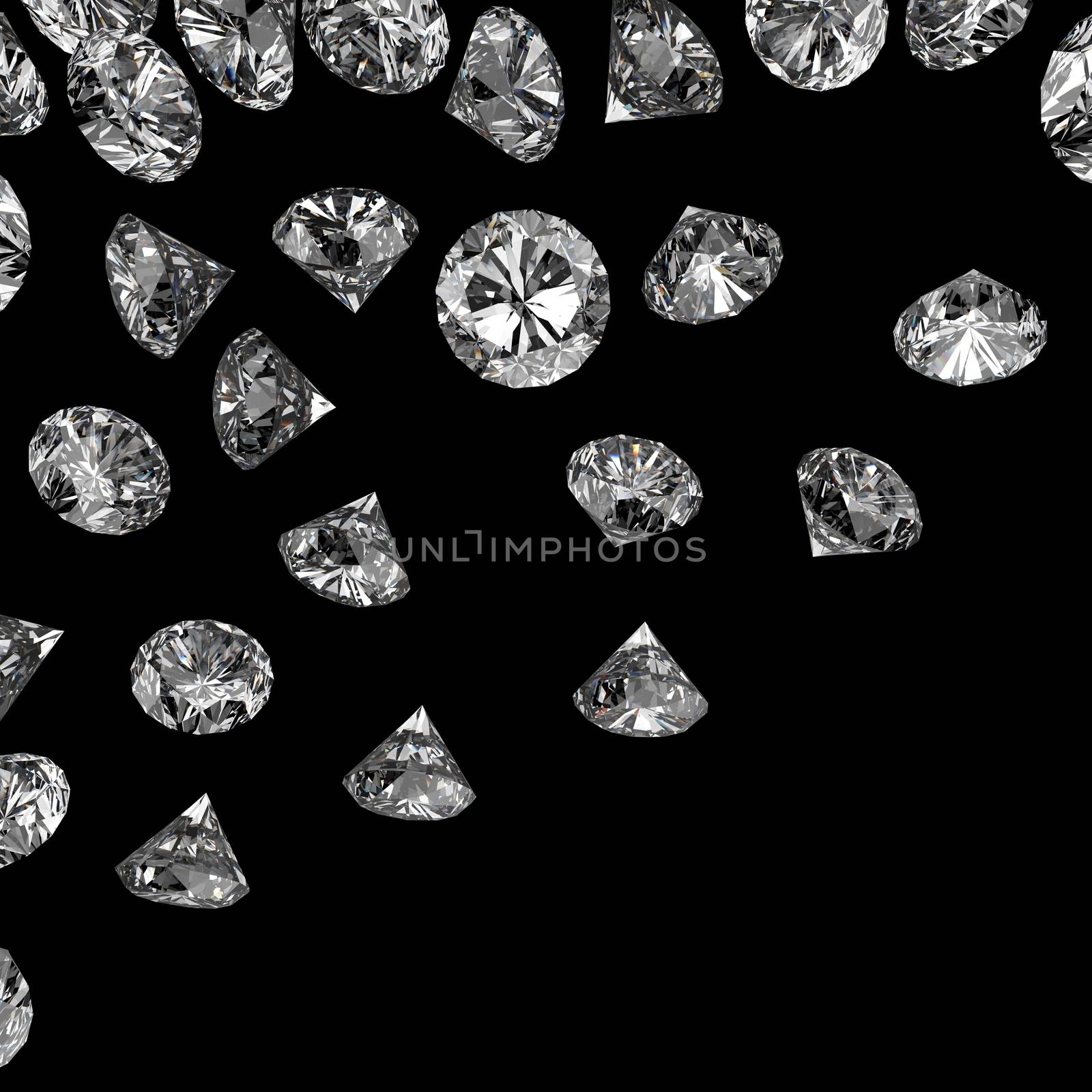 Diamonds 3d in composition as concept by everythingpossible