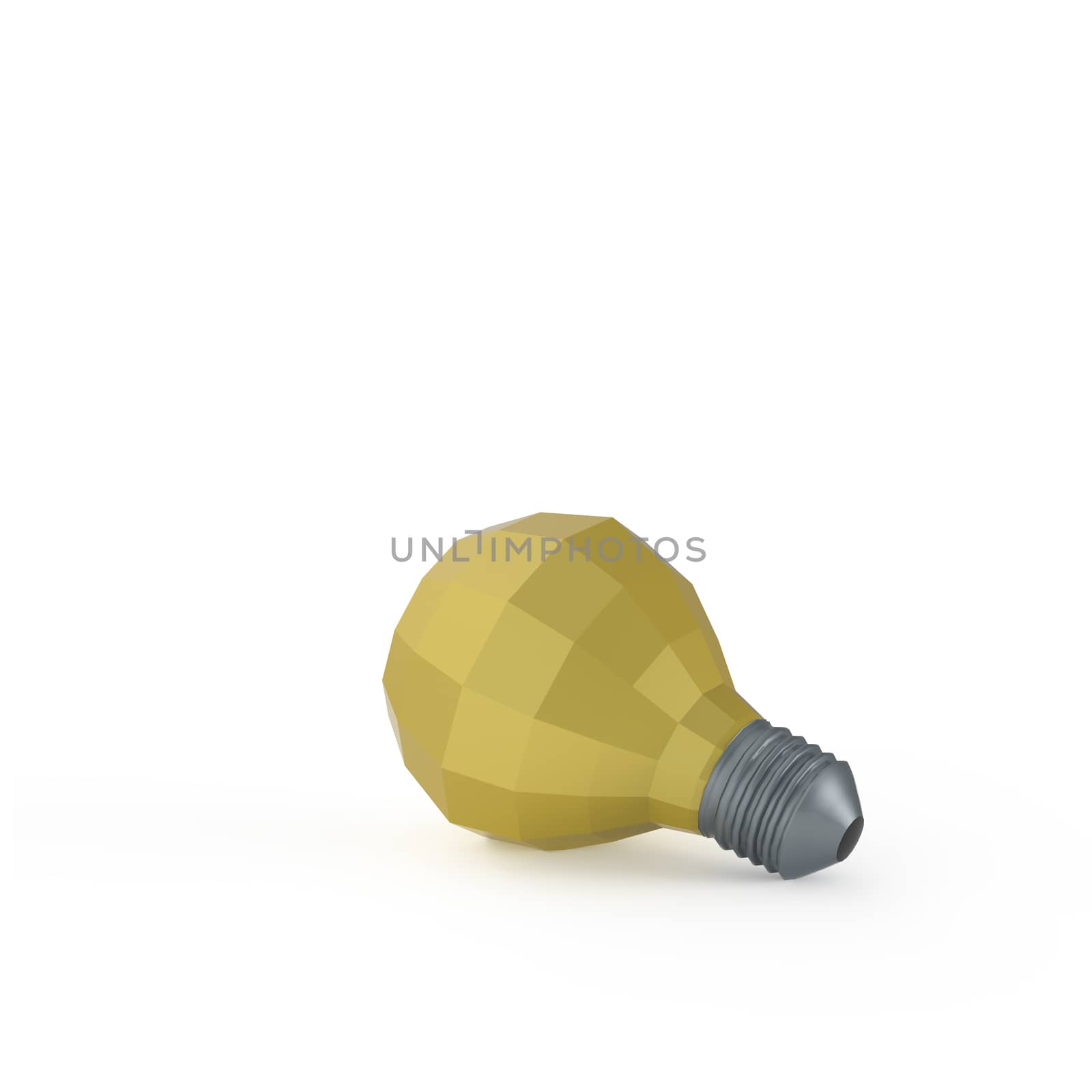 low polygonal 3d light bulb concept symbol