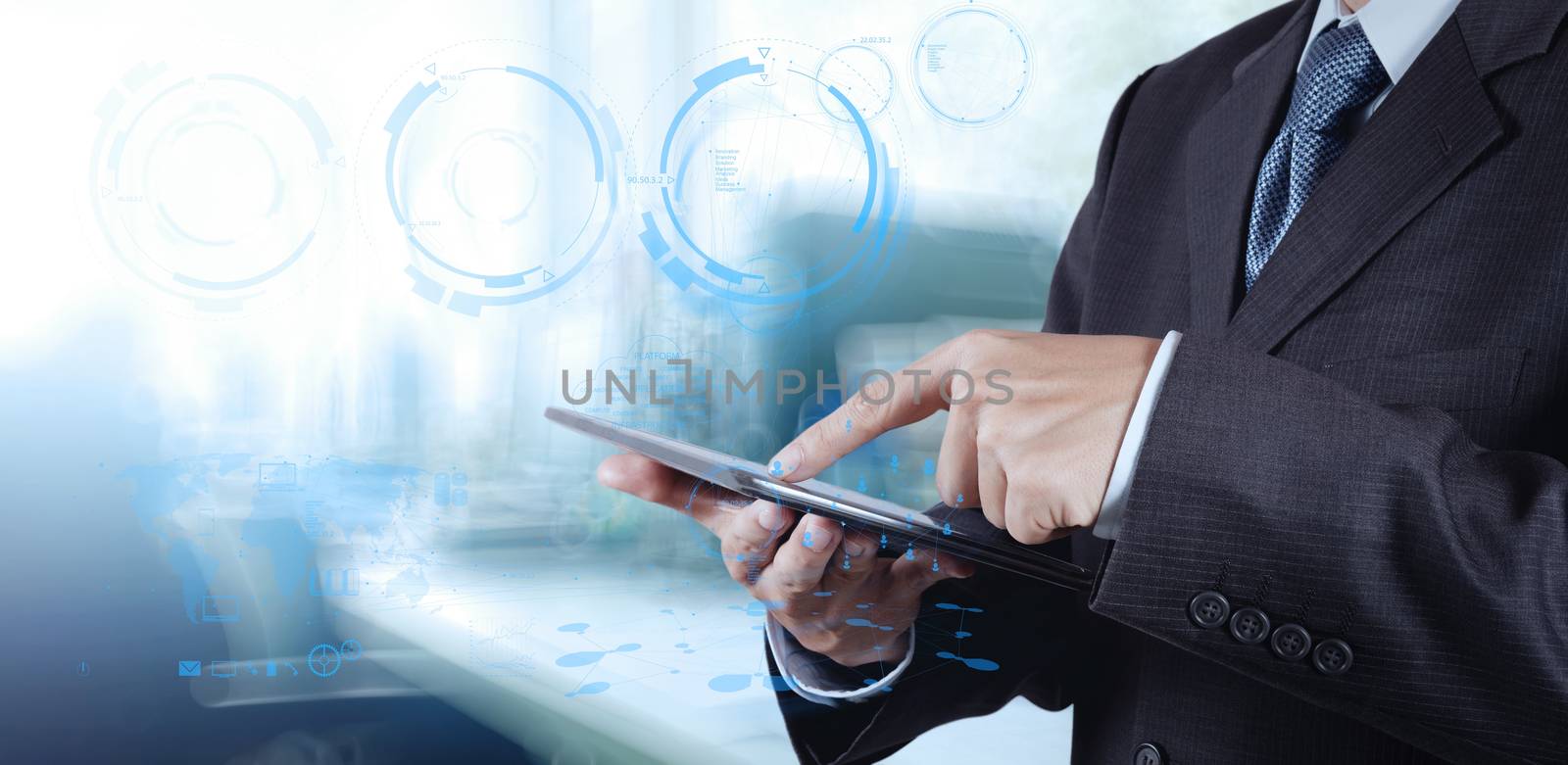 businessman working with  modern technology as concept 