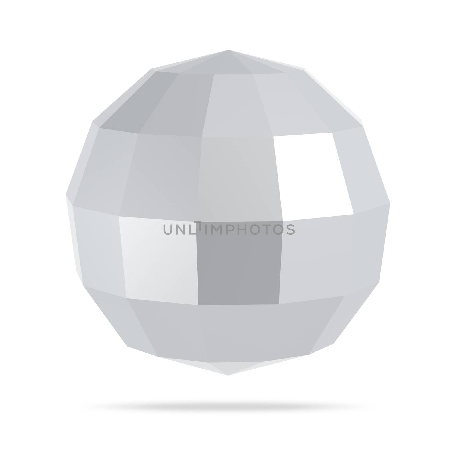 Abstract low poly 3d sphere on background
