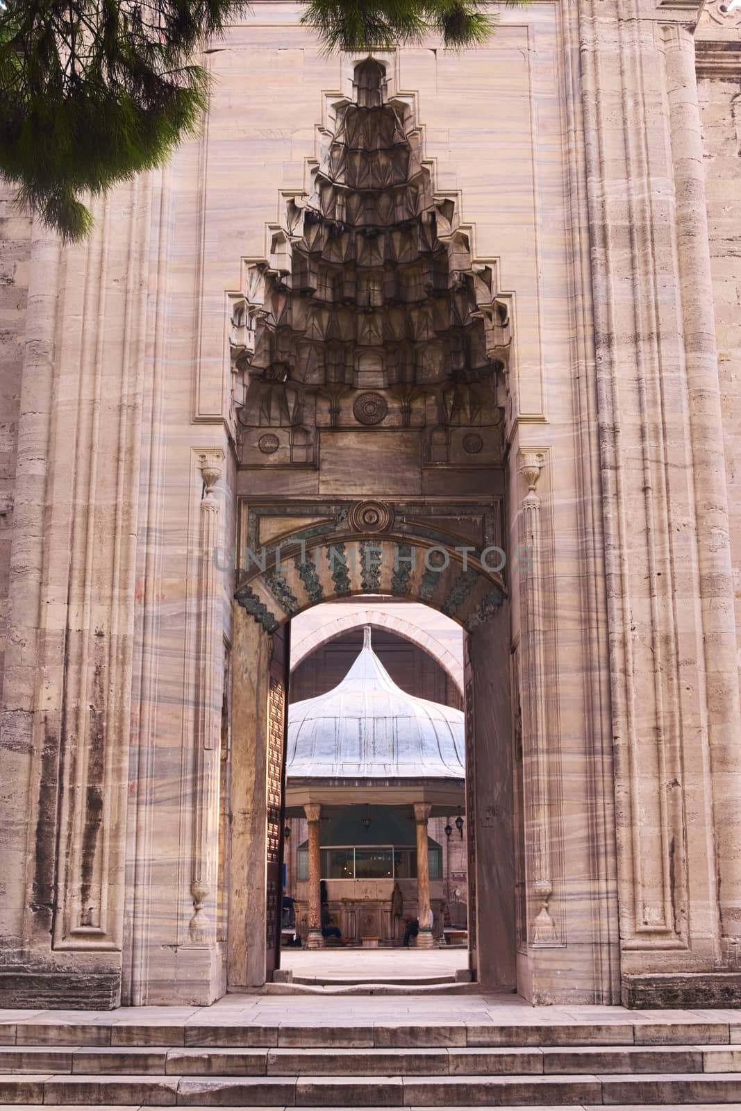 Entrance gate of the Sehzade Mosque in Istanbul, Turkey. Islamic art, architectural detail. by hernan_hyper
