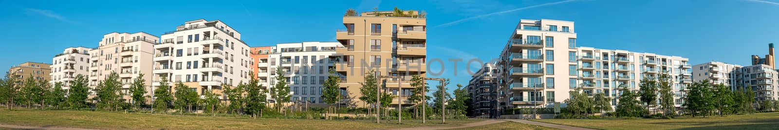 Panorama of a housing development area in Berlin, Germany