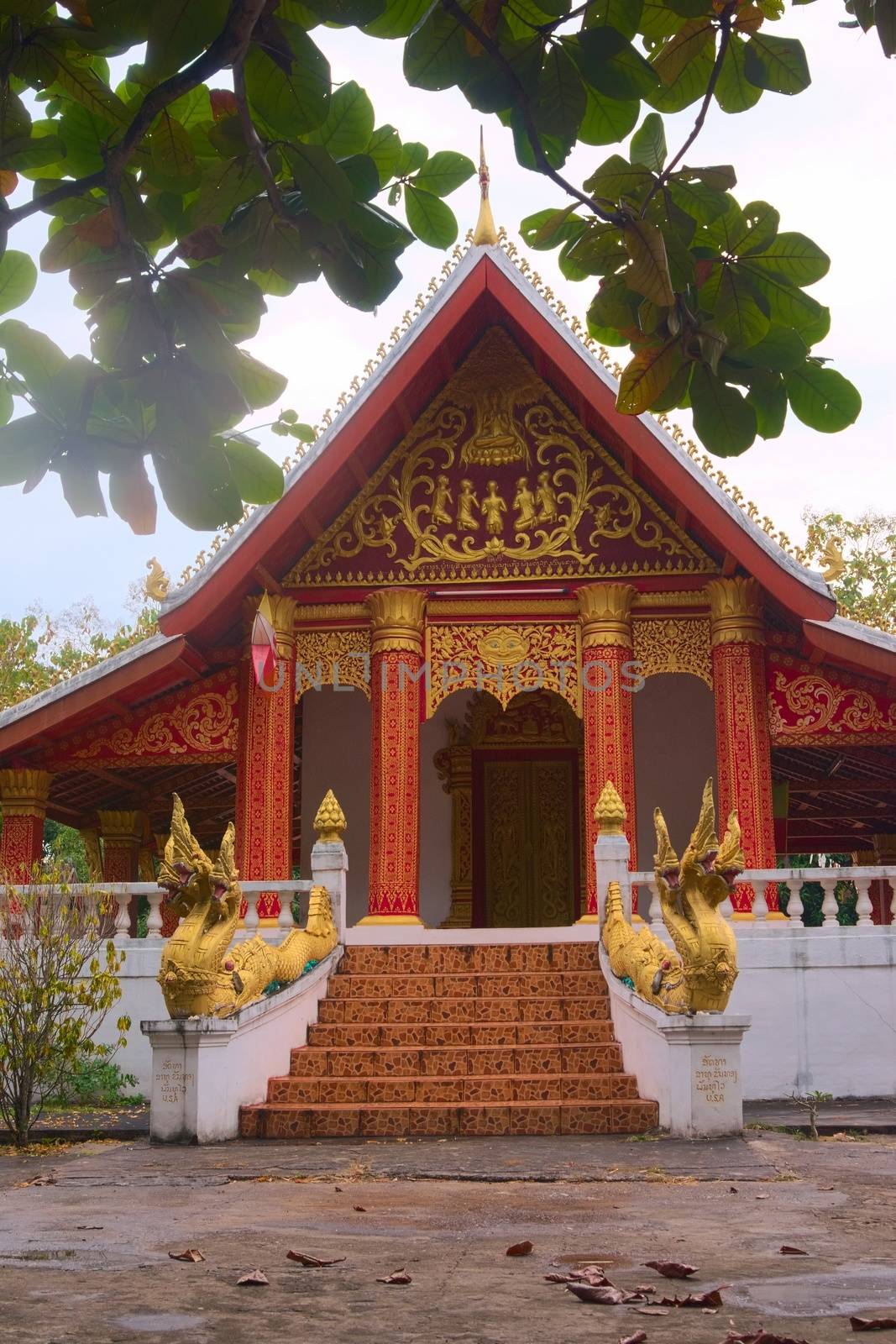 Buddhist temple of Wat Phone Sa Ath Phatiya Moungkoun, in Luang Prabang, Laos.