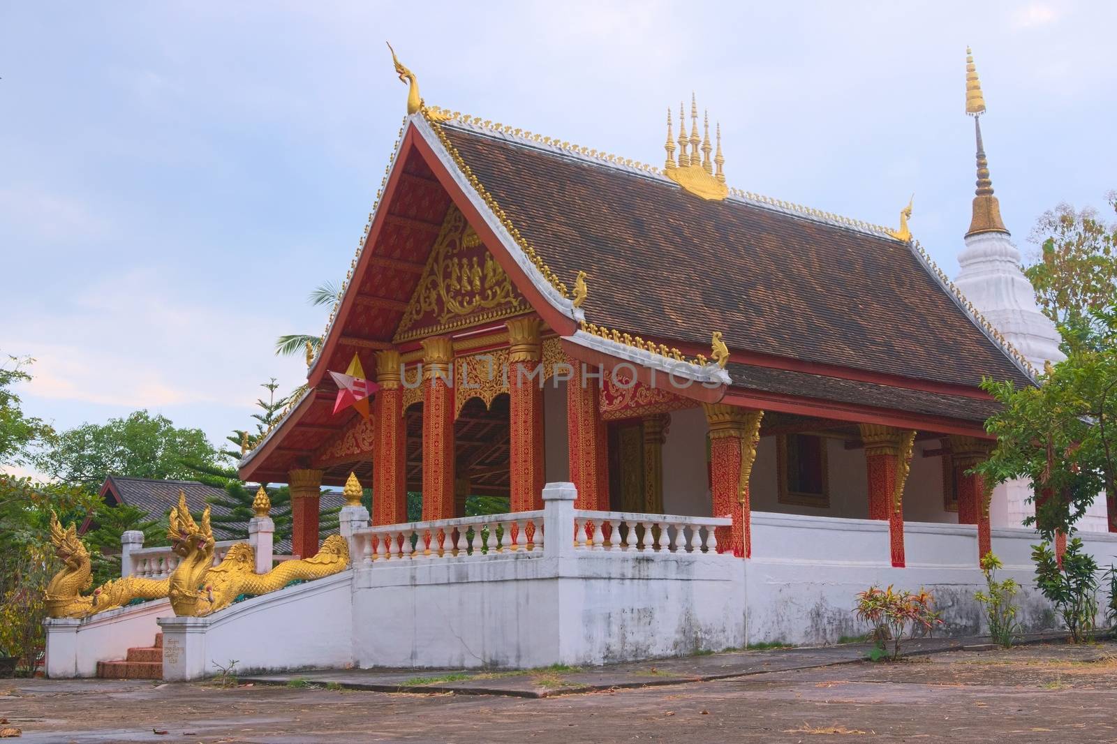 Buddhist temple of Wat Phone Sa Ath Phatiya Moungkoun, in Luang Prabang, Laos. by hernan_hyper