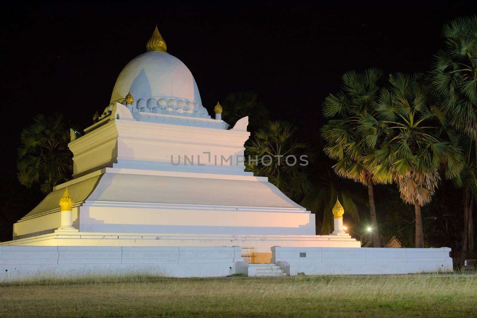 Buddhist stupa at Wat Wisunarat temple, in Luang Prabang, Laos. It's official name is That Pathum, although it is referred to by the locals as the "Watermelon stupa". by hernan_hyper