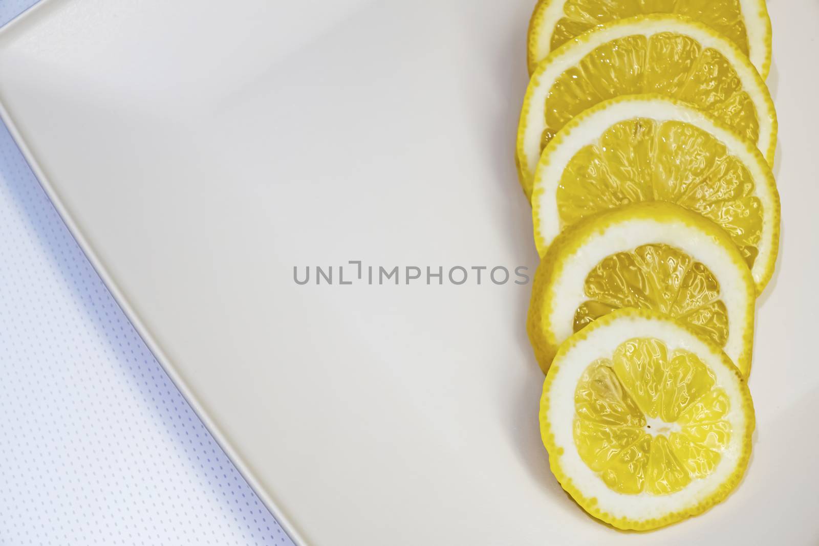 lemon slices on white background