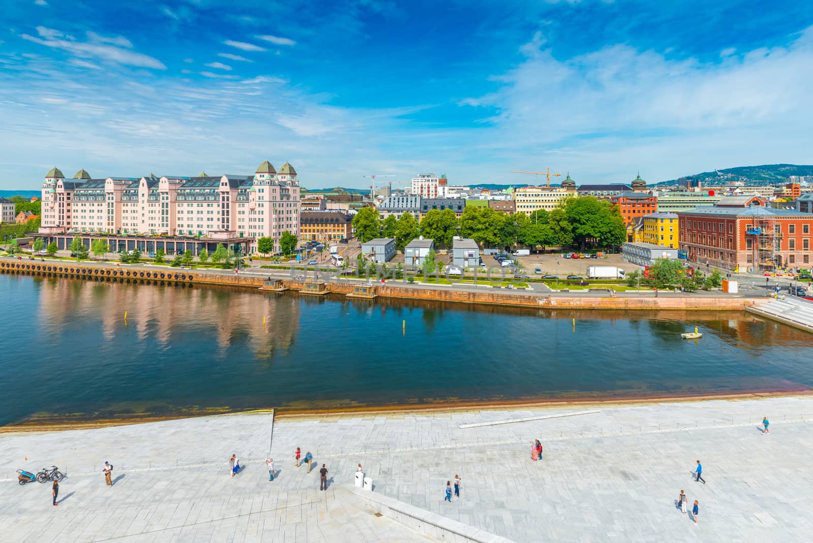 Panoramic cityscape of Oslo on summer day, Norway