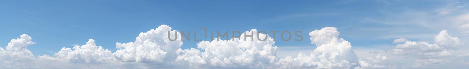 White fluffy clouds on blue sky. Soft touch feeling like cotton. by Fahroni