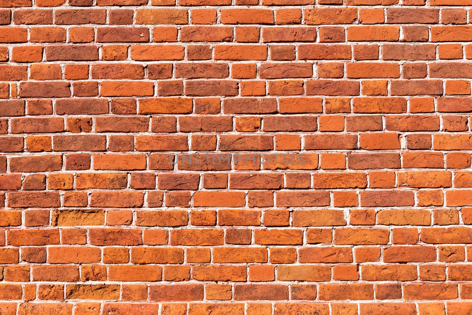 Red brick wall background, vintage brickwork texture