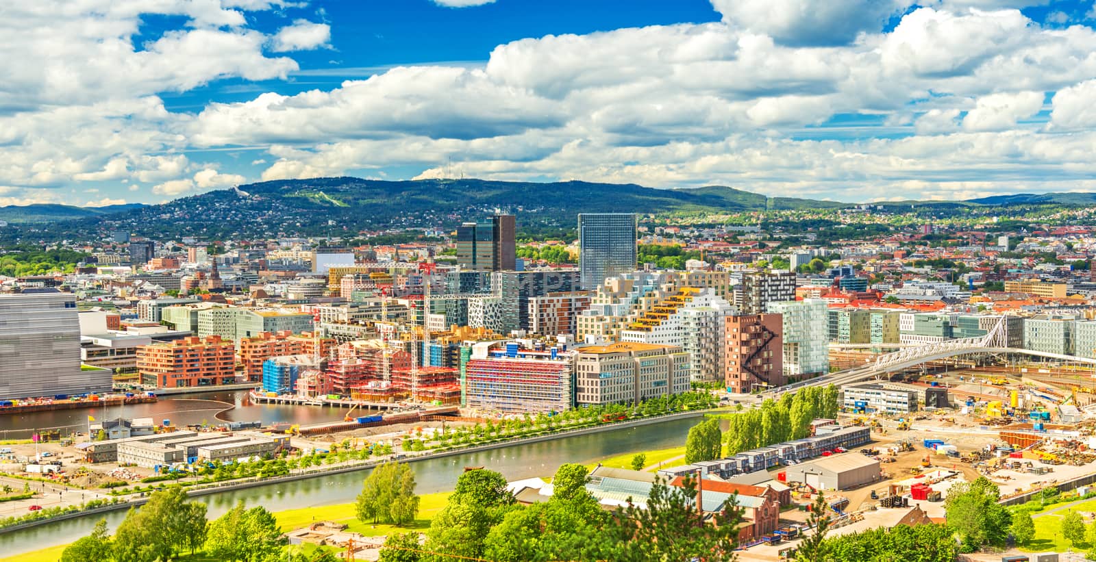 Beautiful cityscape of Oslo on a summer day, Norway