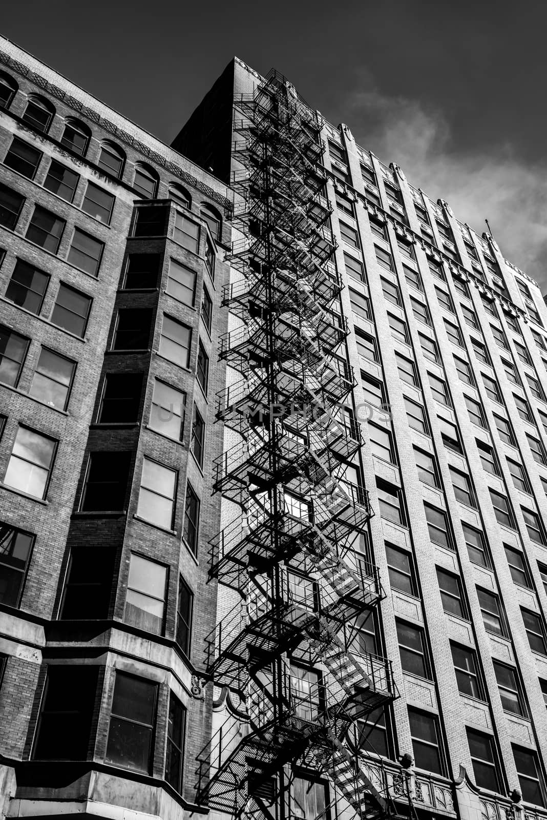 Chicago buildings. Black and white photography.