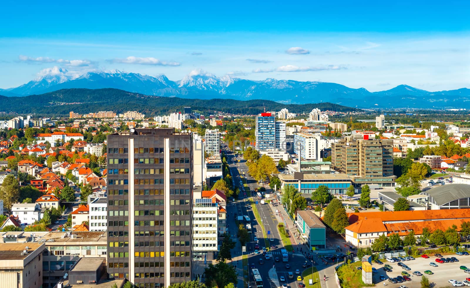 Beautiful aerial panorama of Ljubljana, Slovenia