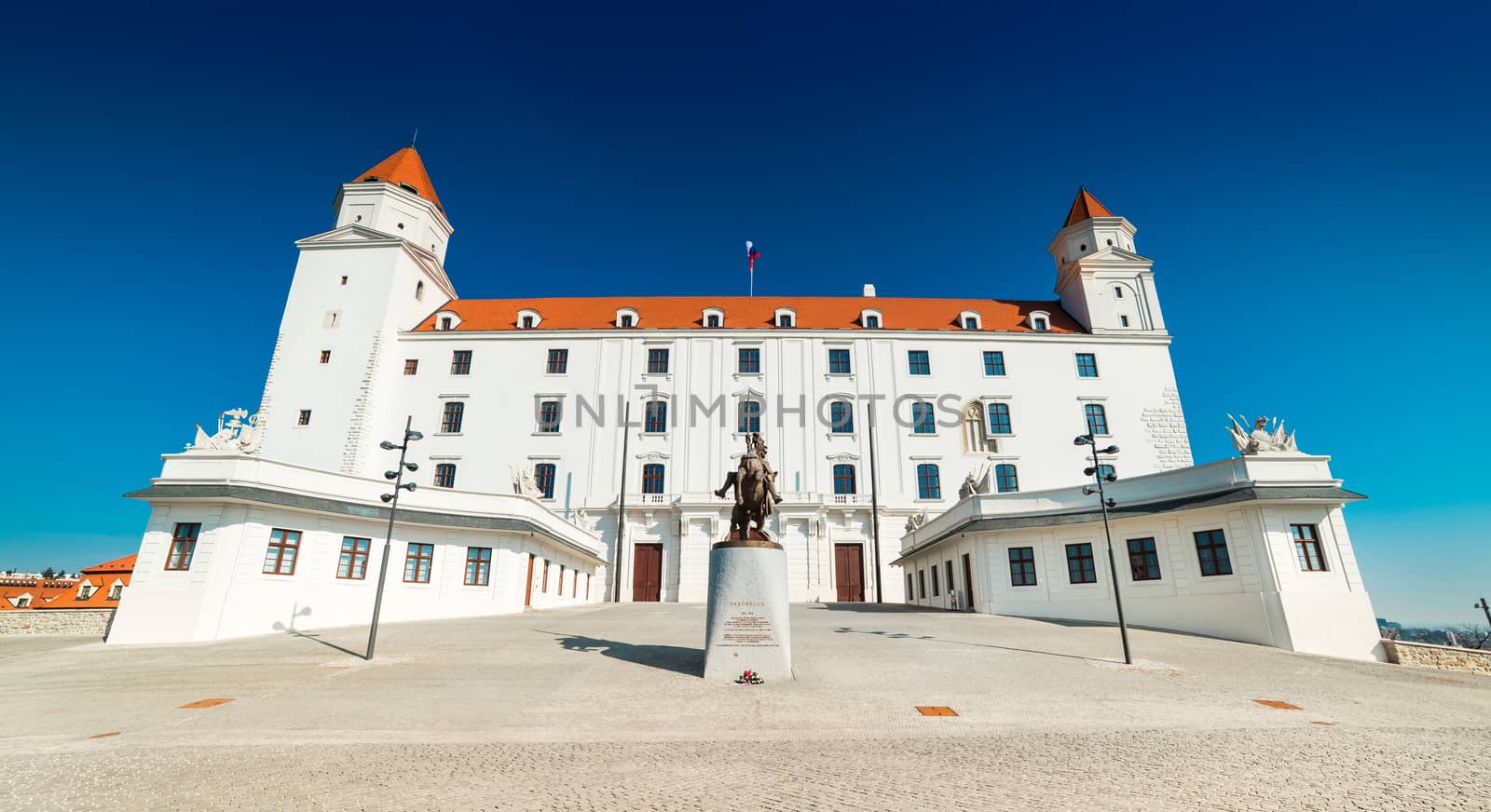 Bratislava - March 2014, Slovakia:  View of Bratislava Castle, the main landmark of the Slovakia Capital city