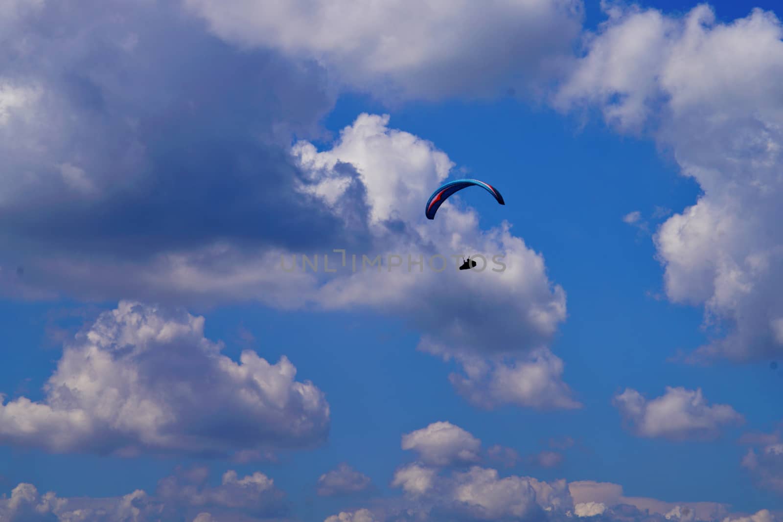 paragliding on a sunny day